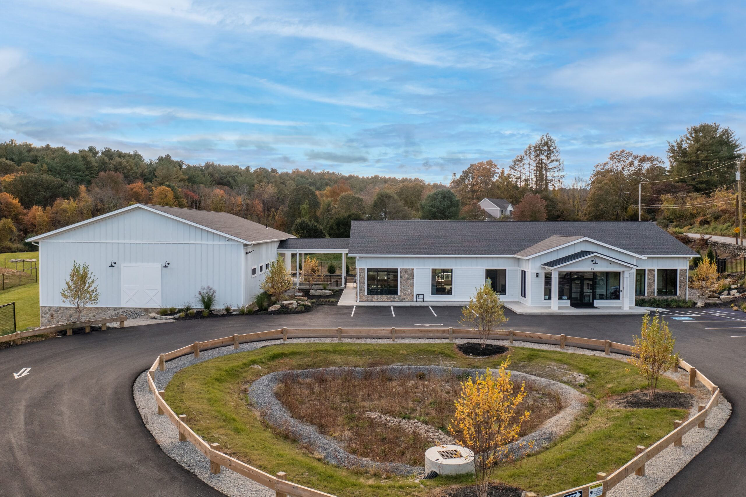OneSchool Global New England – Millbury, MA – Fairview Panel, main entrance façade