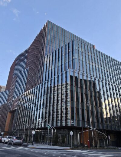 Reflections on Vitraplate and glass panels at Northpoint Parcel U, Cambridge, MA