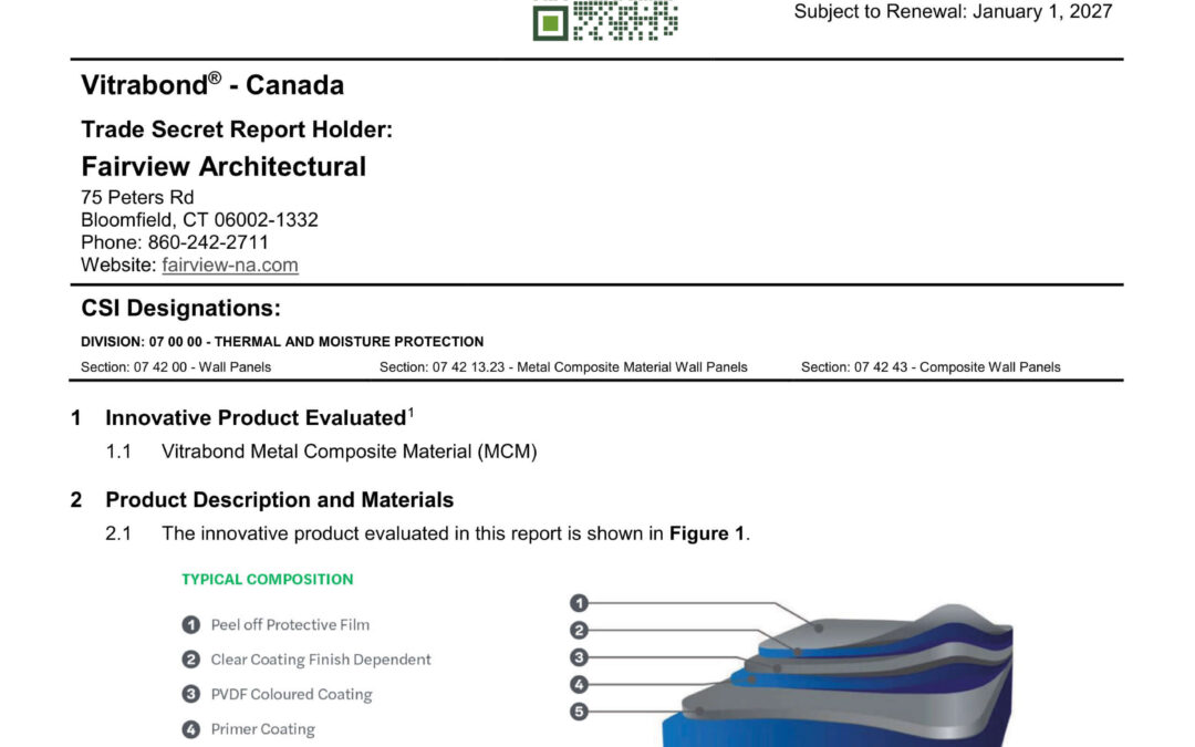 Vitrabond® (Canada) Code Compliance TER 1905-04