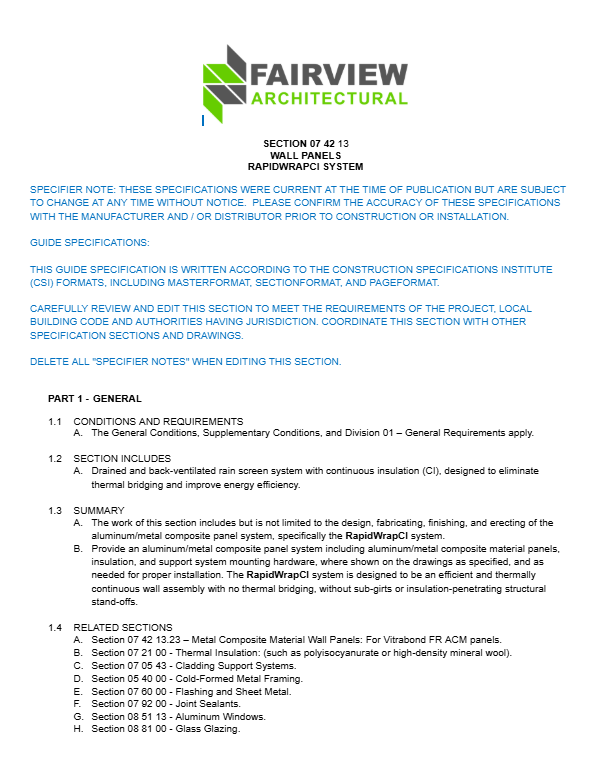 509 RapidWrapCI Architectural Specs Fire Resistant 1