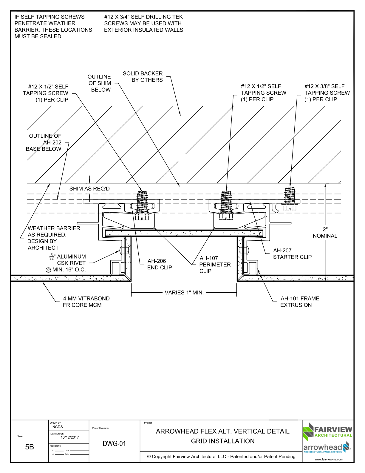 05B – Arrowhead Flex Grid Installation – Vitrabond – Alt Vertical Detail