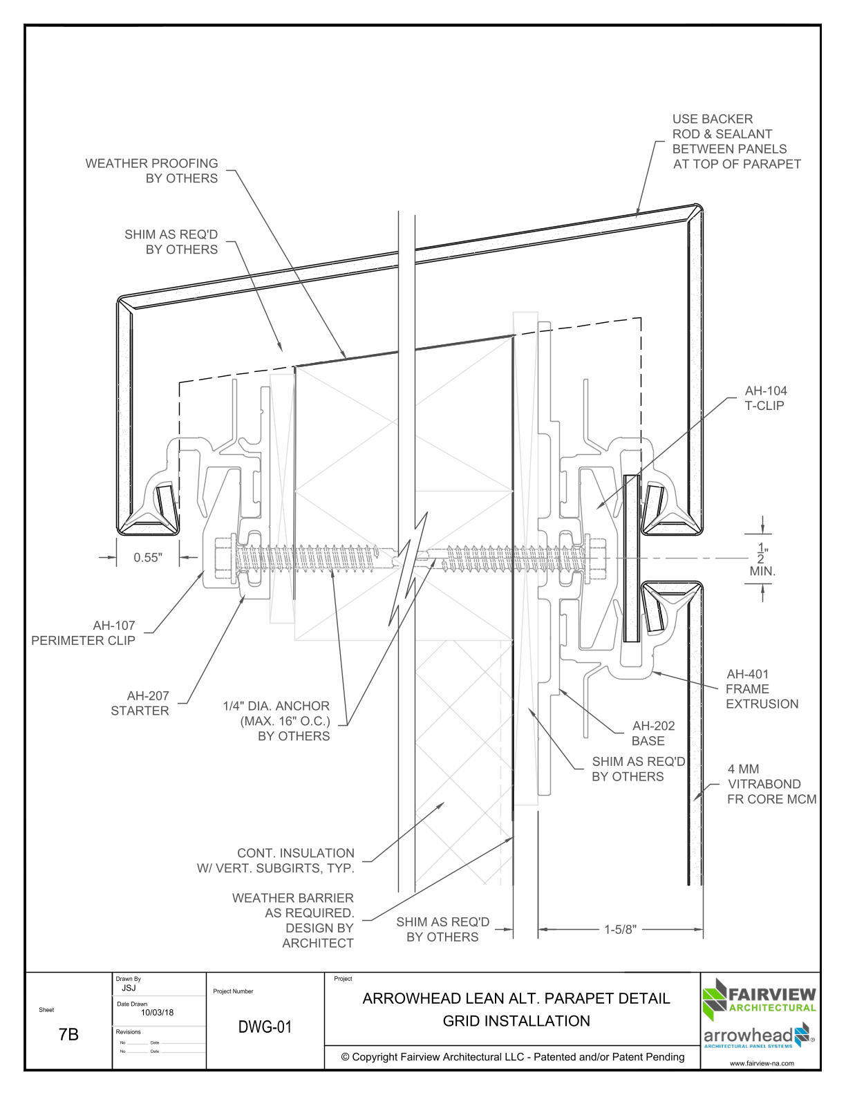 07B – Arrowhead Lean Grid Installation – Vitrabond – Alt. Parapet Detail
