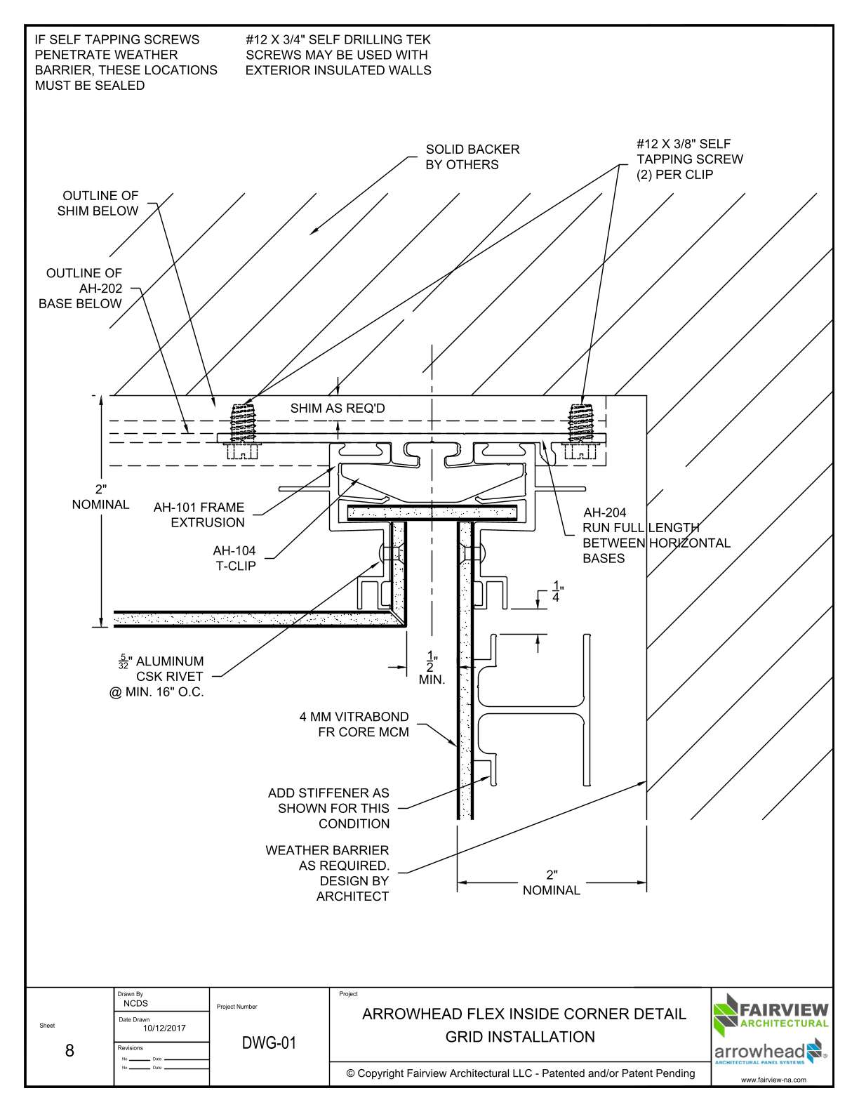 08 – Arrowhead Flex Grid Installation – Vitrabond – Inside Corner Detail