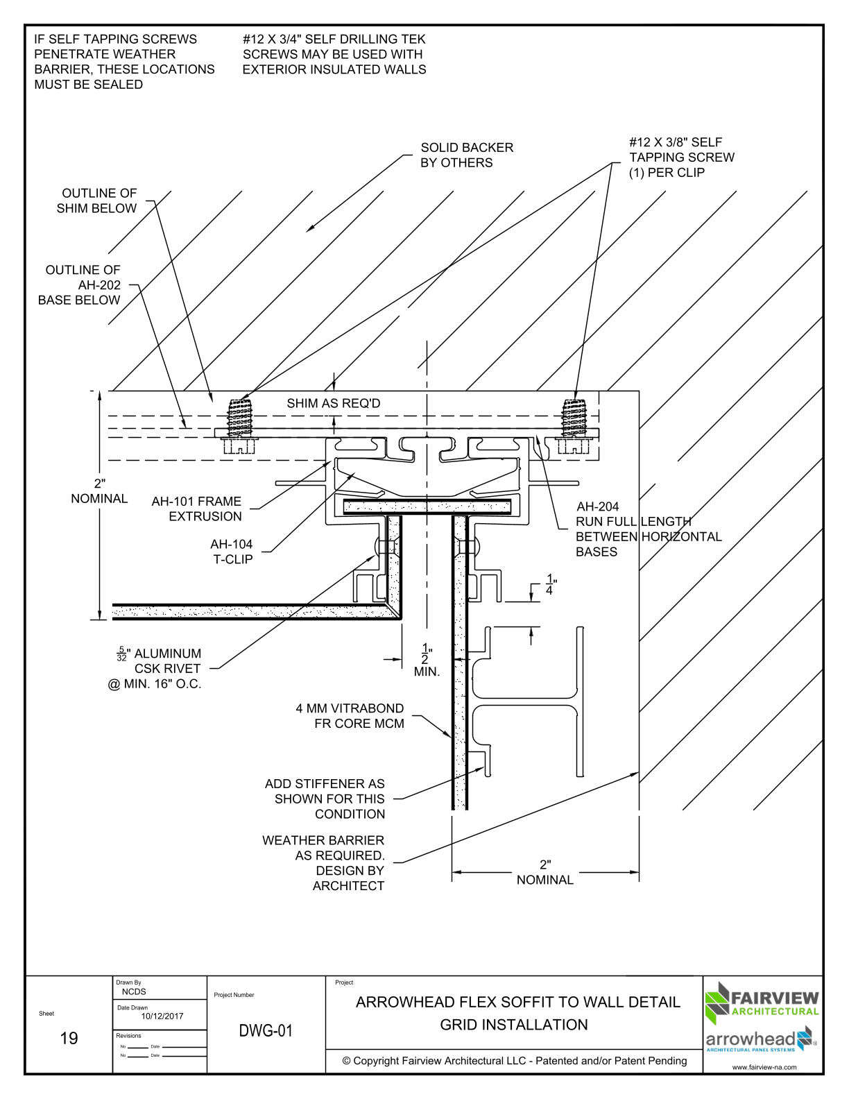 19 – Arrowhead Flex Grid Installation – Vitrabond – Soffit to Wall Detail