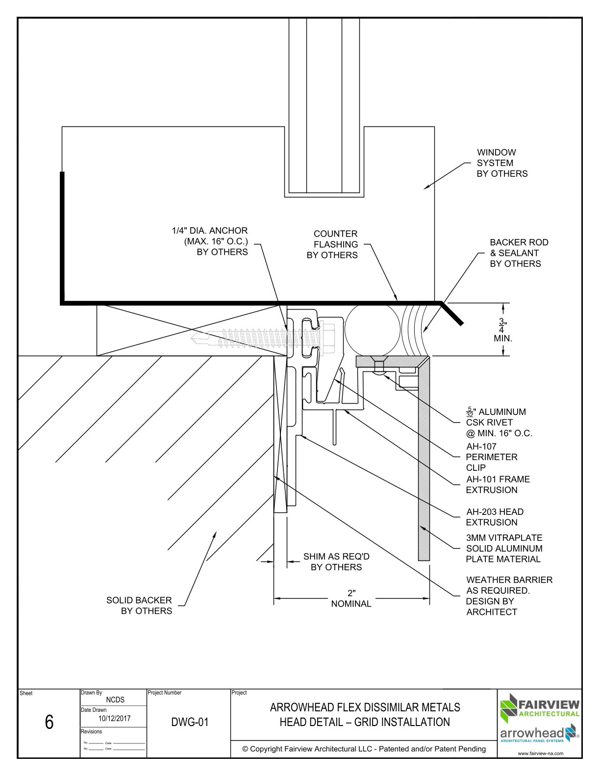 6 Arrowhead Flex Grid Installation – Vitraplate – Dissimilar Metals Head