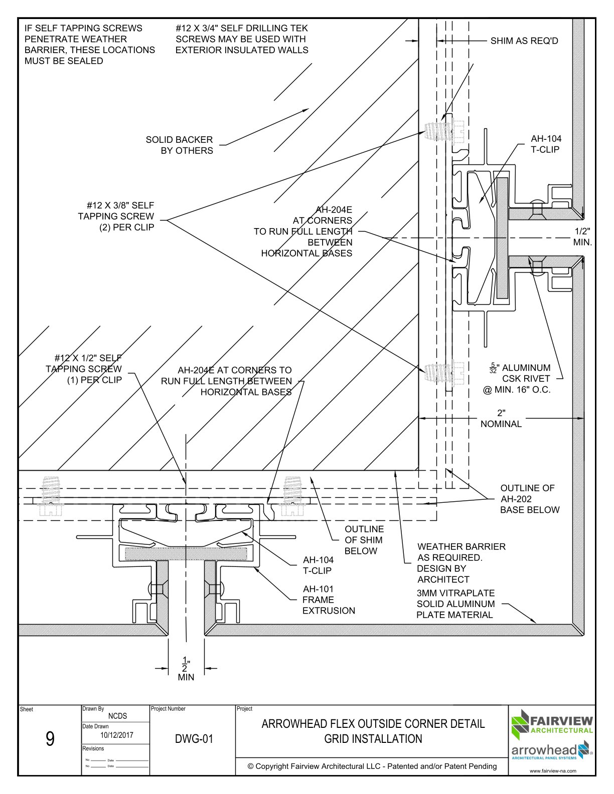 9 Arrowhead Flex Grid Installation – Vitraplate – Outside Corner Detail