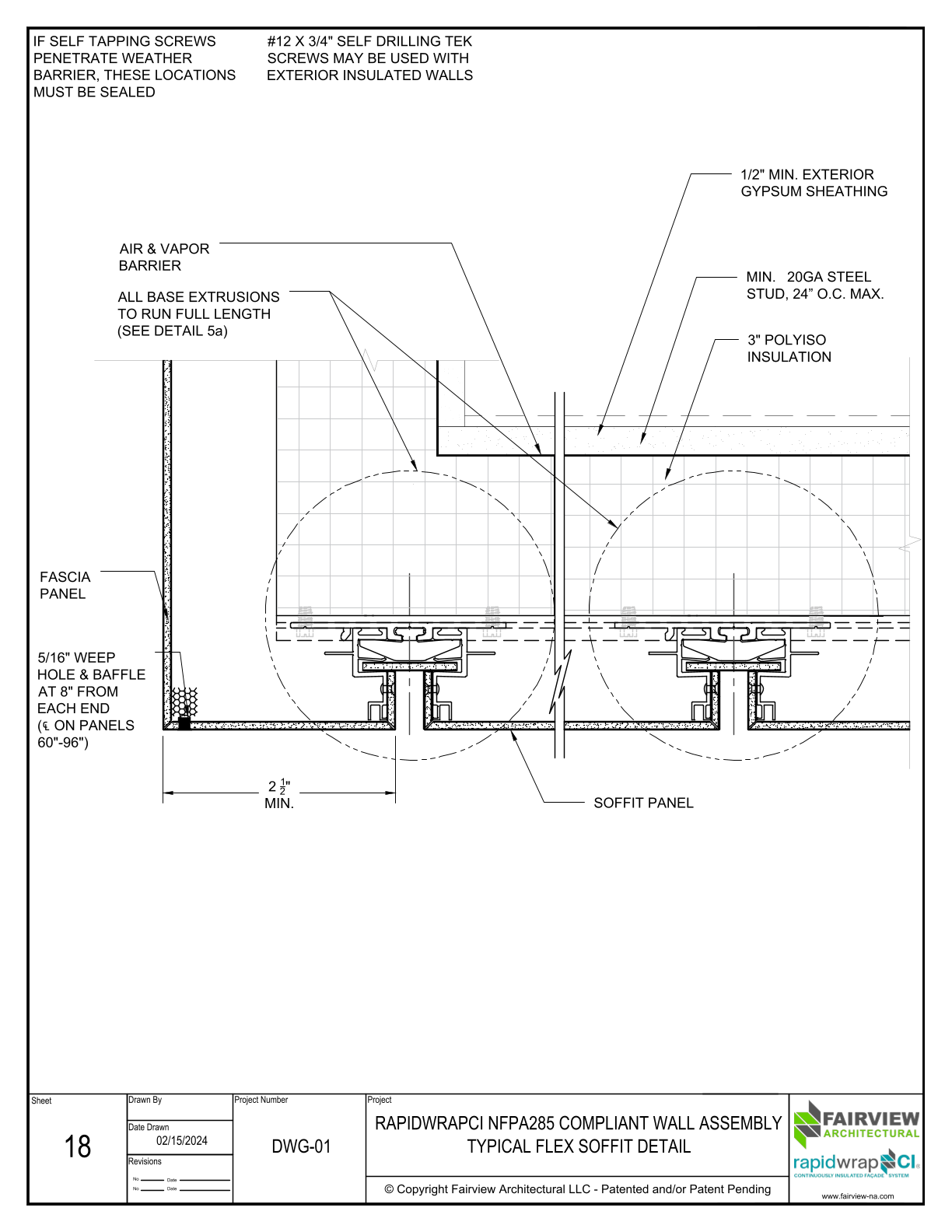 RapidWrapCI – NFPA 285 – Arrowhead Flex – Soffit Detail